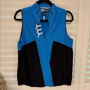 Jamie Sadock blue and black sleeveless top . Size L large